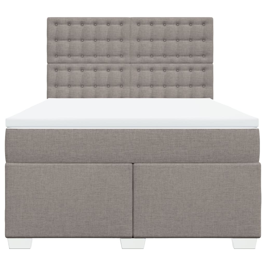 Boxspring met matras stof taupe 140x190 cm