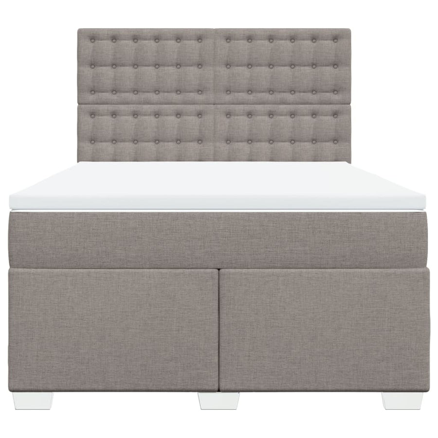 Boxspring met matras stof taupe 140x190 cm