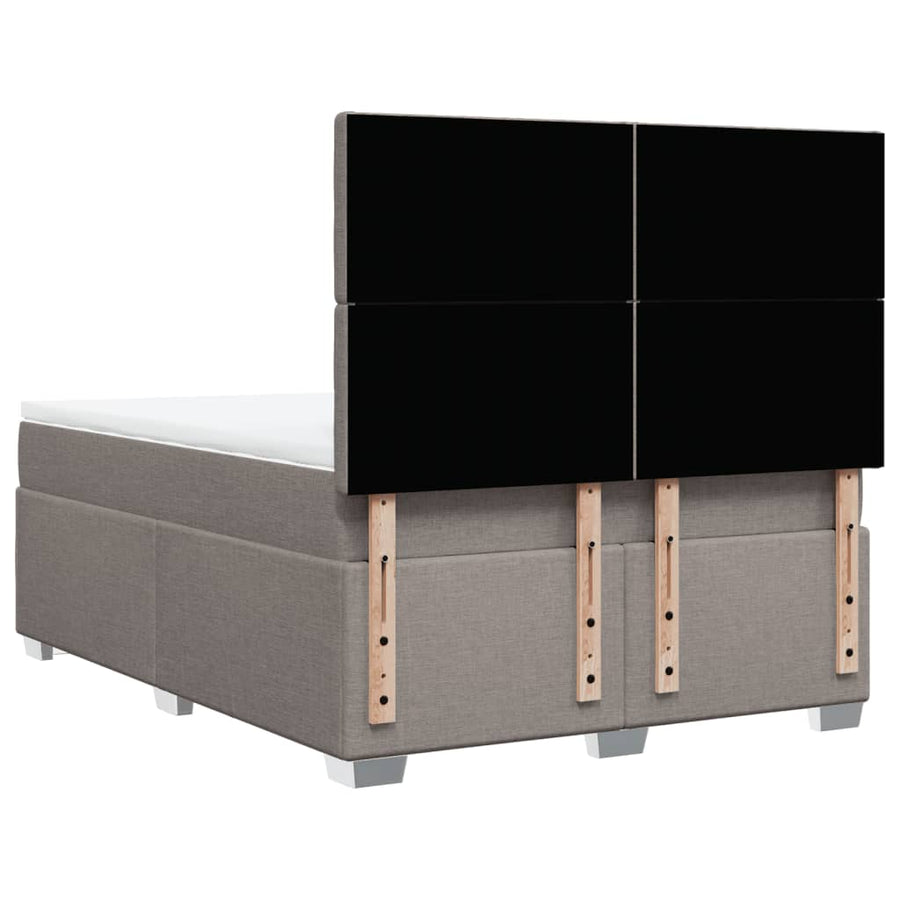 Boxspring met matras stof taupe 140x190 cm