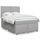 Boxspring 140x200 cm lichtgrijs met pocketveringmatras