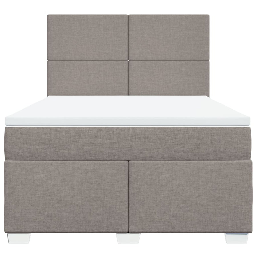 Boxspring met matras stof taupe 140x200 cm