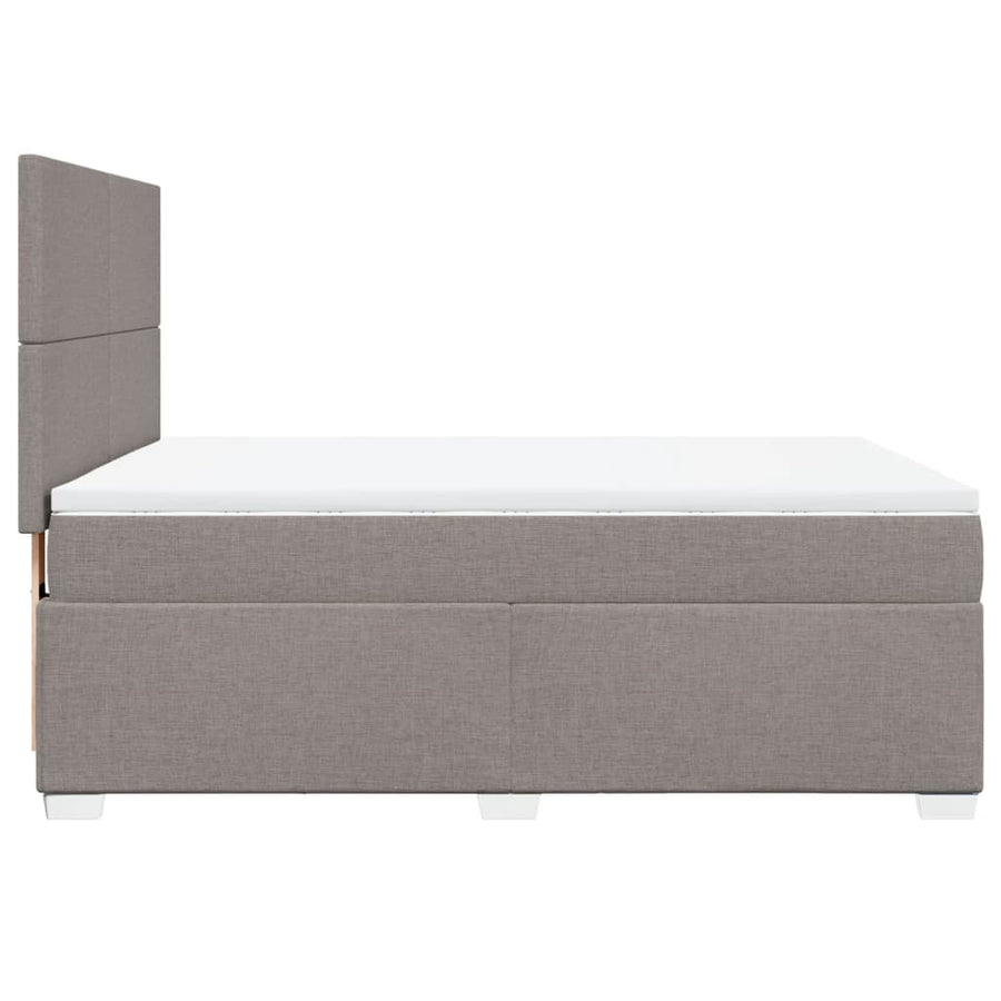 Boxspring met matras stof taupe 140x200 cm