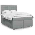 Boxspring met matras 140x200 cm lichtgrijs