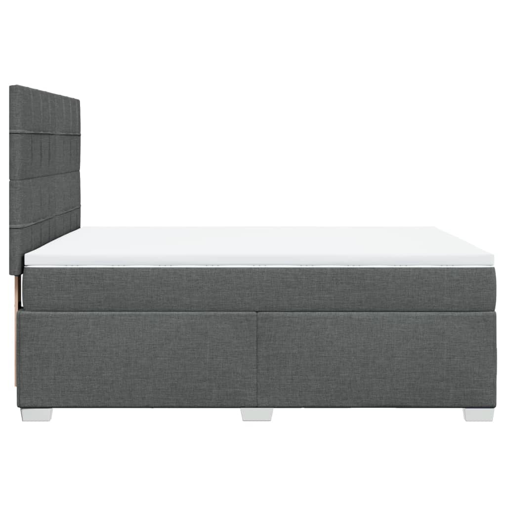 Boxspring met matras stof donkergrijs 140x200 cm