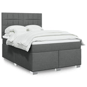 Boxspring met matras 140x200 cm donkergrijs