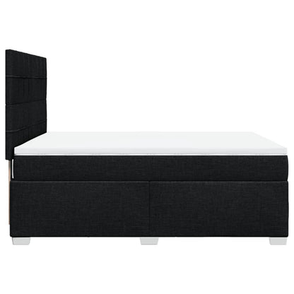 Boxspring met matras stof zwart 140x200 cm