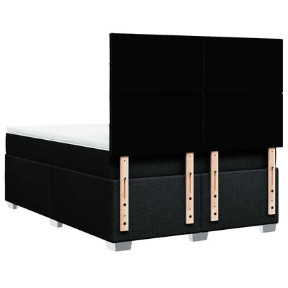 Boxspring met matras stof zwart 140x200 cm
