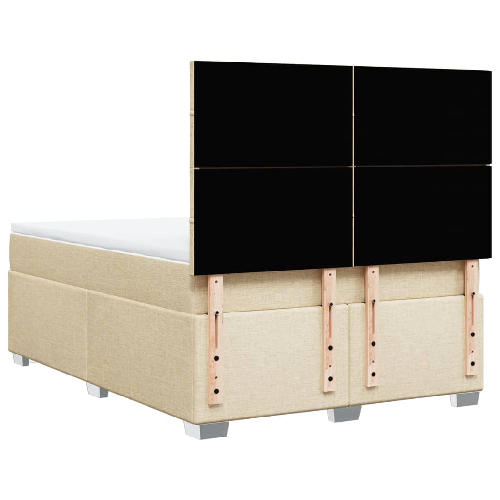 Boxspring met matras stof crèmekleurig 140x200 cm