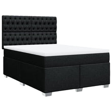 Boxspring met matras stof zwart 140x200 cm