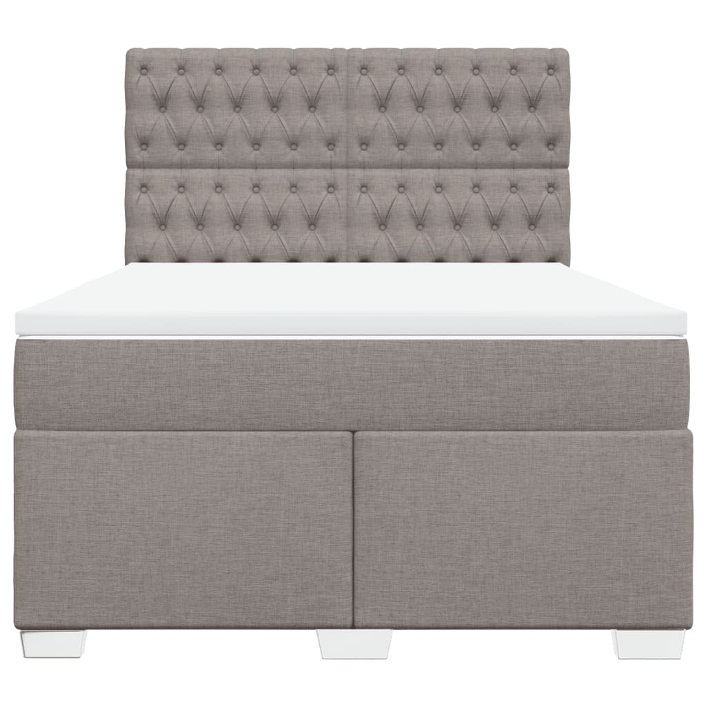 Boxspring met matras stof taupe 140x200 cm