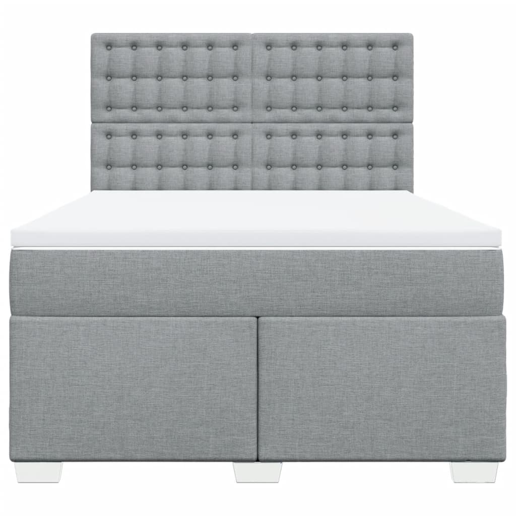 Boxspring met matras stof lichtgrijs 140x200 cm