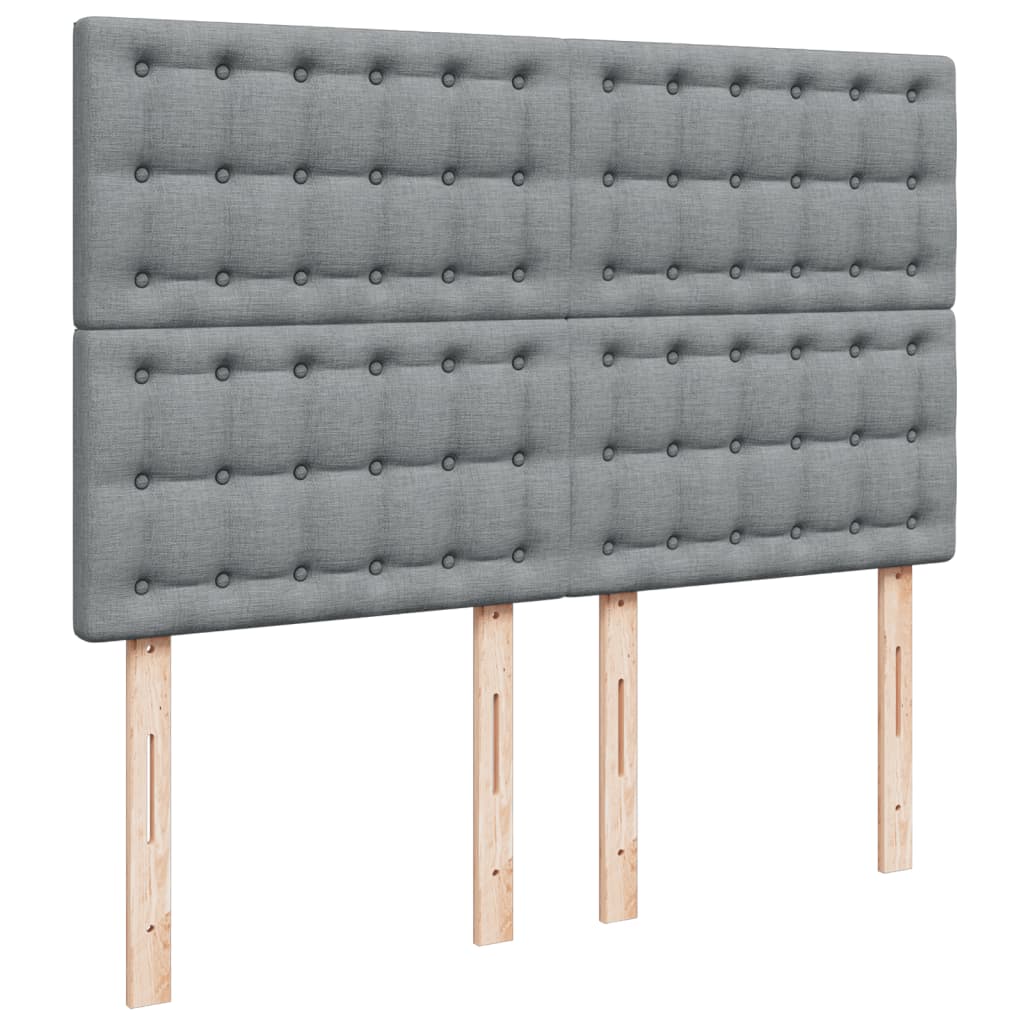 Boxspring met matras stof lichtgrijs 140x200 cm
