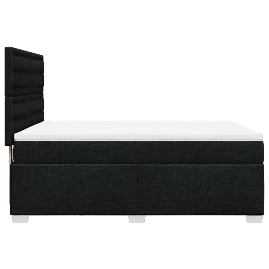 Boxspring met matras stof zwart 140x200 cm