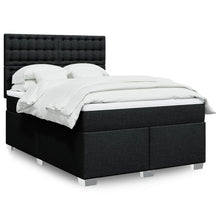Boxspring met matras stof zwart 140x200 cm