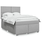 Boxspring met matras stof lichtgrijs 160x200 cm