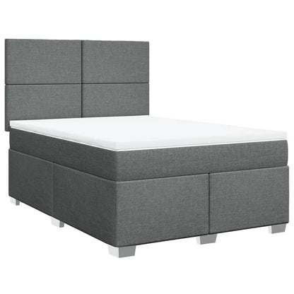 Boxspring met matras stof donkergrijs 160x200 cm
