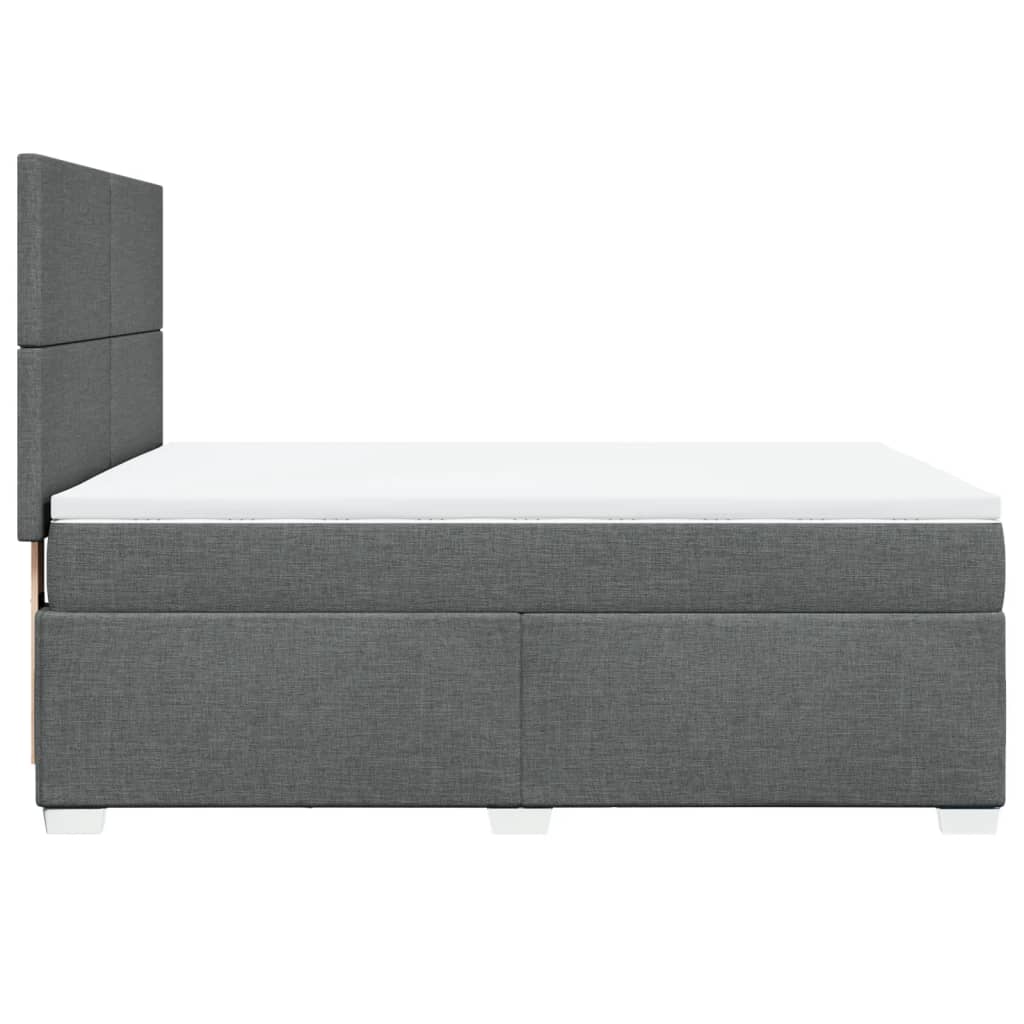 Boxspring met matras stof donkergrijs 160x200 cm