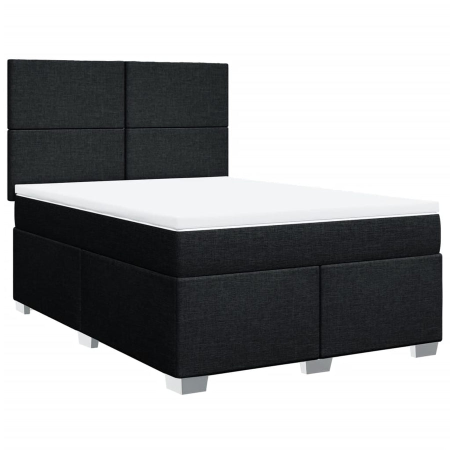 Boxspring met matras stof zwart 160x200 cm