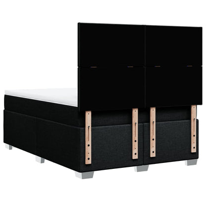 Boxspring met matras stof zwart 160x200 cm