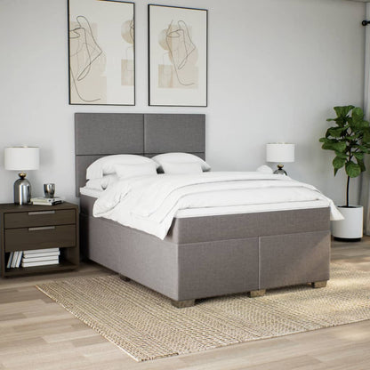 Boxspring met matras stof taupe 160x200 cm