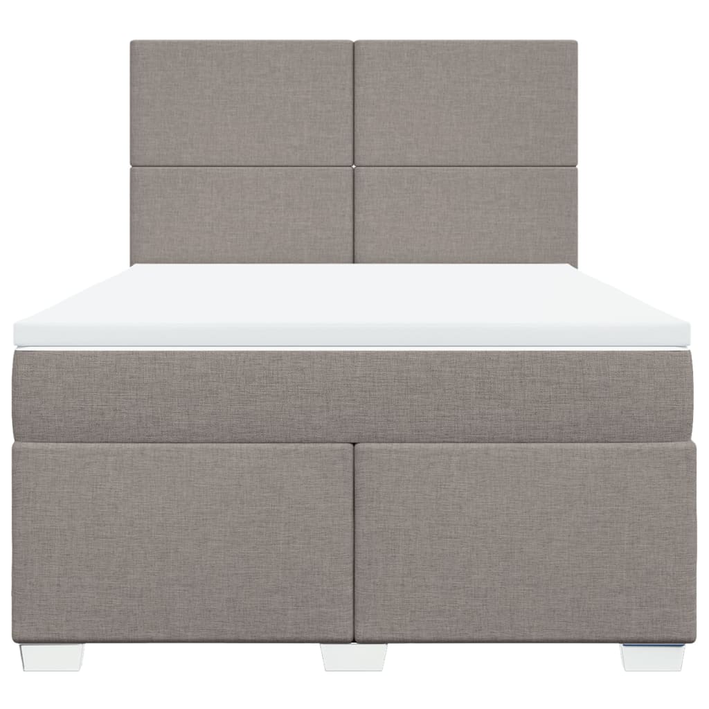 Boxspring met matras stof taupe 160x200 cm