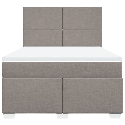 Boxspring met matras stof taupe 160x200 cm