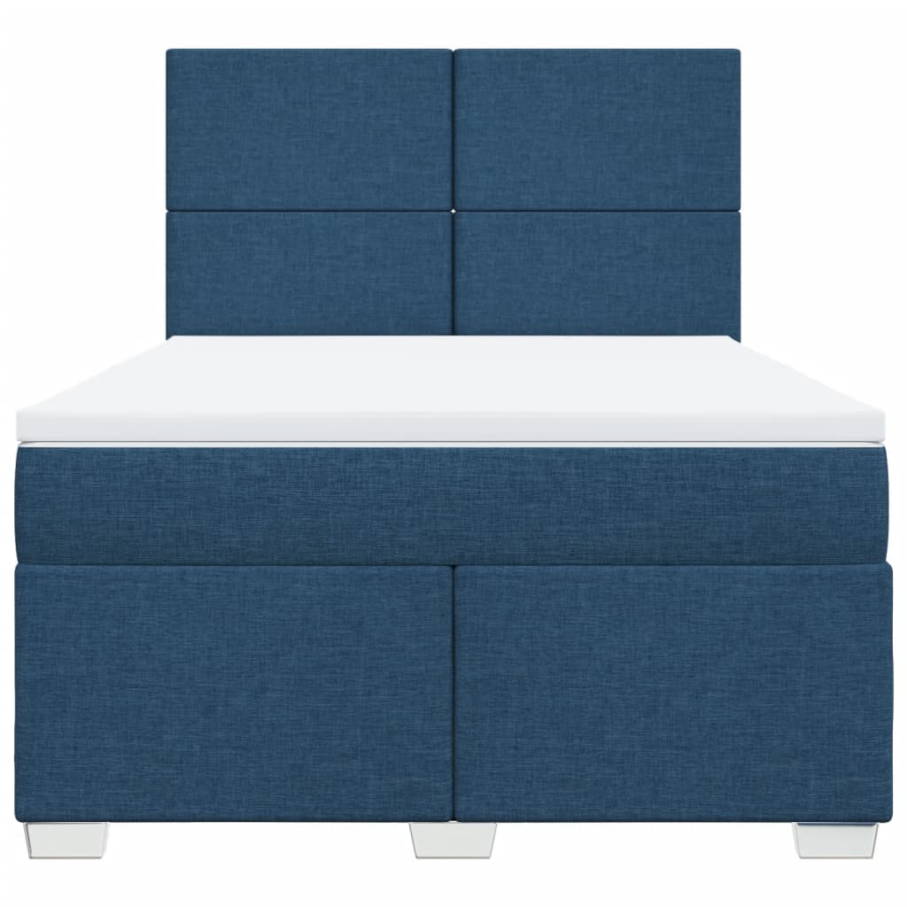Boxspring met matras stof blauw 160x200 cm