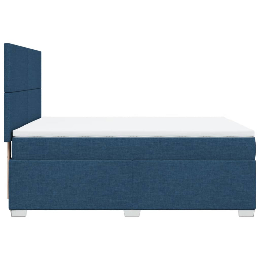 Boxspring met matras stof blauw 160x200 cm