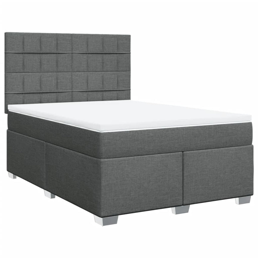 Boxspring met matras stof donkergrijs 160x200 cm
