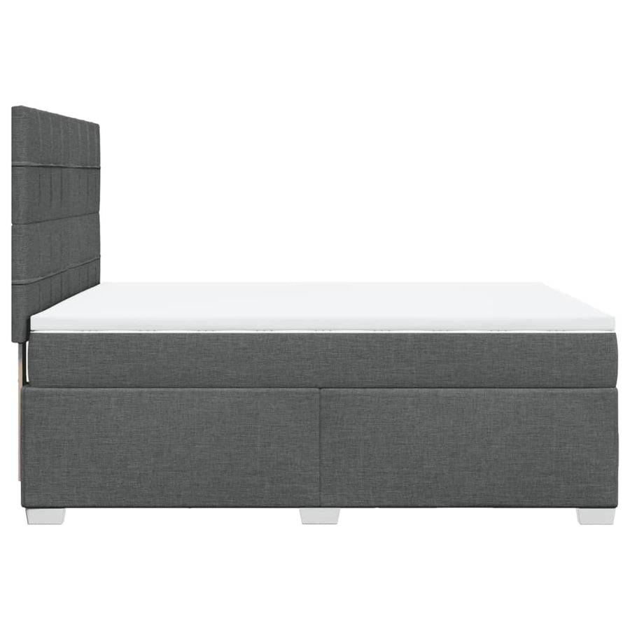 Boxspring met matras stof donkergrijs 160x200 cm