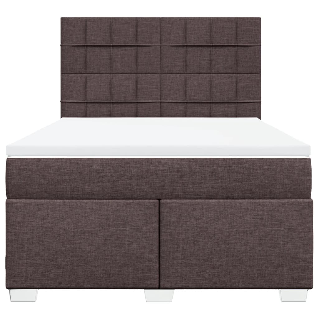 Boxspring met matras stof donkerbruin 160x200 cm