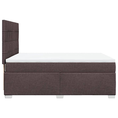 Boxspring met matras stof donkerbruin 160x200 cm