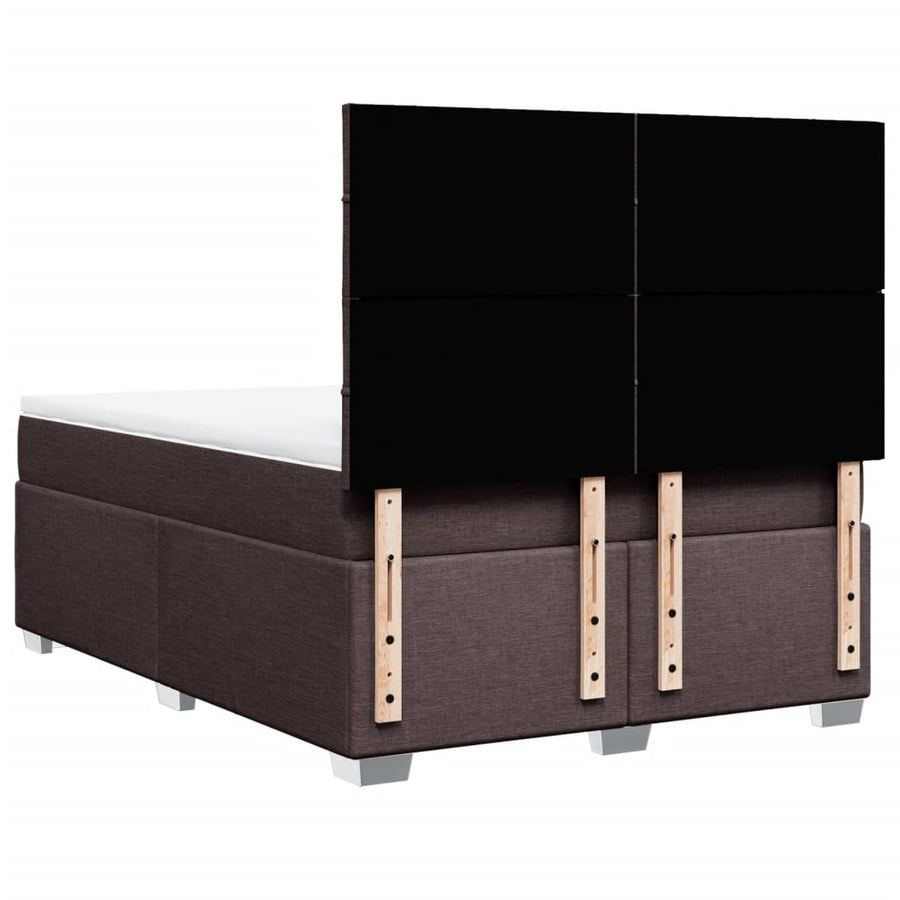 Boxspring met matras stof donkerbruin 160x200 cm