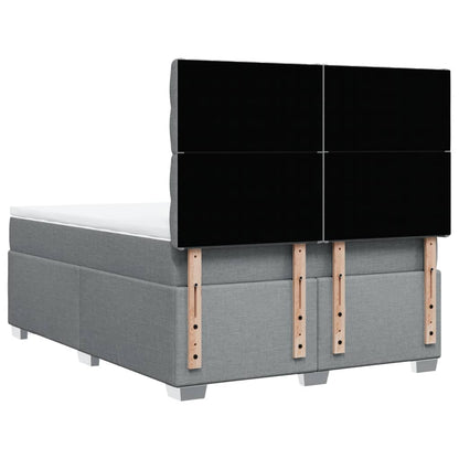 Boxspring met matras stof lichtgrijs 160x200 cm
