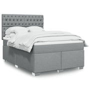 Box spring with light gray fabric mattress 160x200 cm
