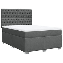 Boxspring met matras stof donkergrijs 160x200 cm