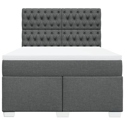 Boxspring met matras stof donkergrijs 160x200 cm