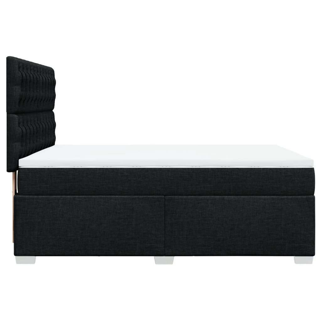 Boxspring met matras stof zwart 160x200 cm