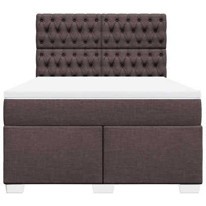 Boxspring met matras stof donkerbruin 160x200 cm
