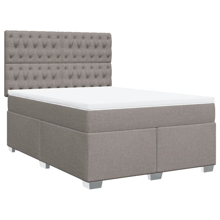 Boxspring met matras stof taupe 160x200 cm