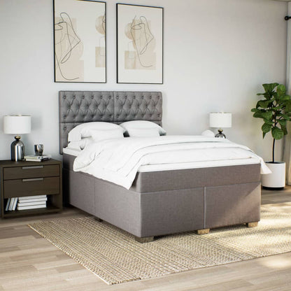 Boxspring met matras stof taupe 160x200 cm