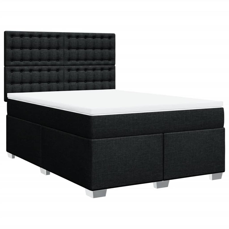 Boxspring met matras stof zwart 160x200 cm