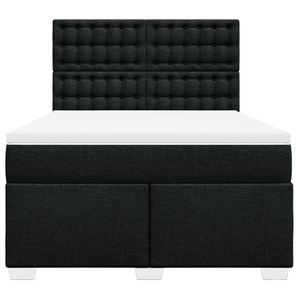 Boxspring met matras stof zwart 160x200 cm