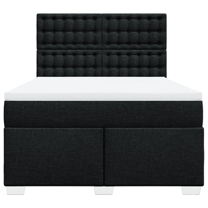 Boxspring met matras stof zwart 160x200 cm