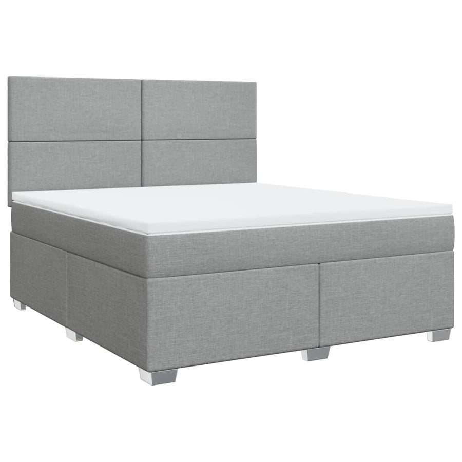 Boxspring met matras stof lichtgrijs 180x200 cm