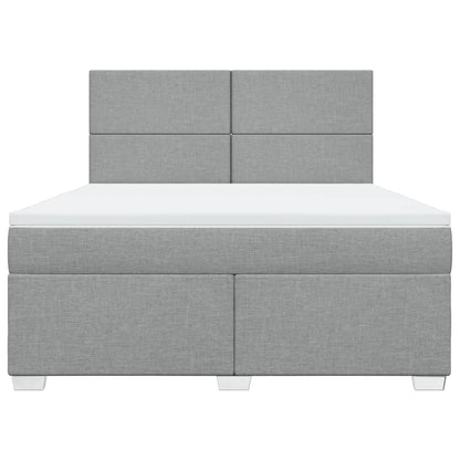 Boxspring met matras stof lichtgrijs 180x200 cm