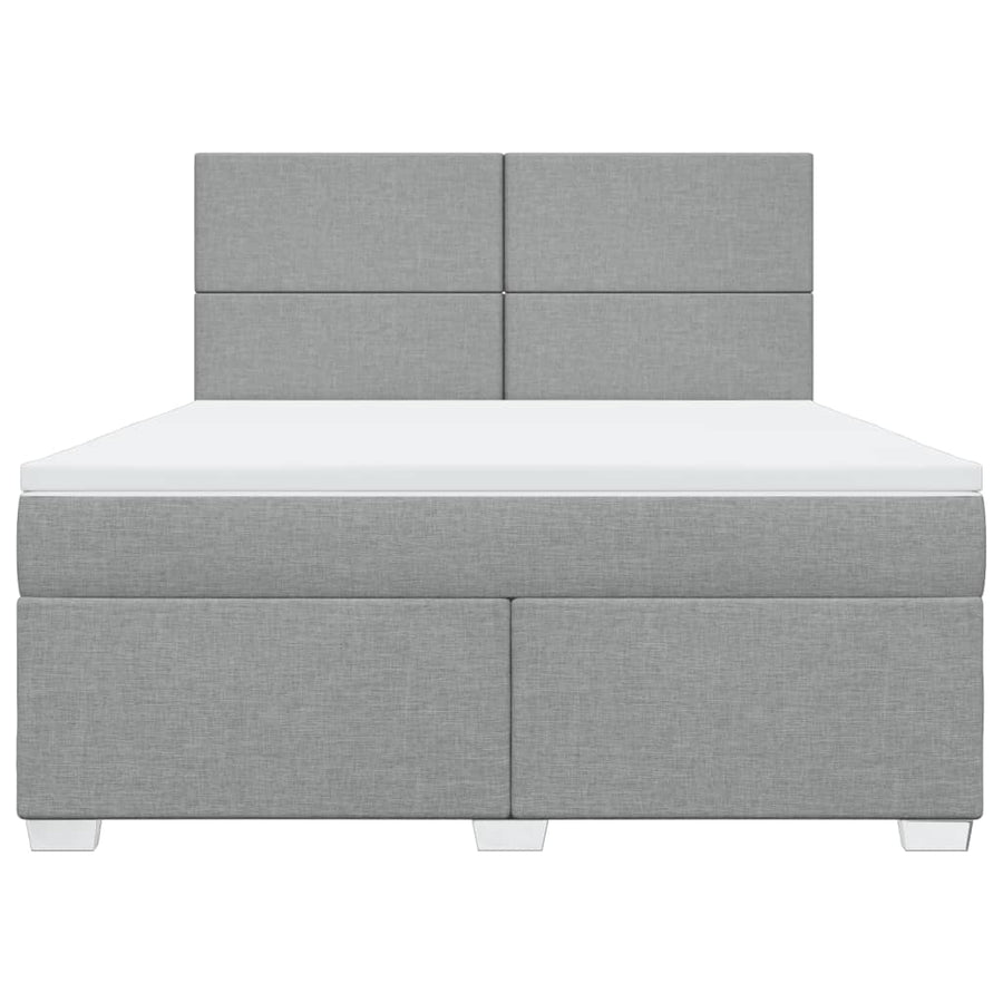 Boxspring met matras stof lichtgrijs 180x200 cm