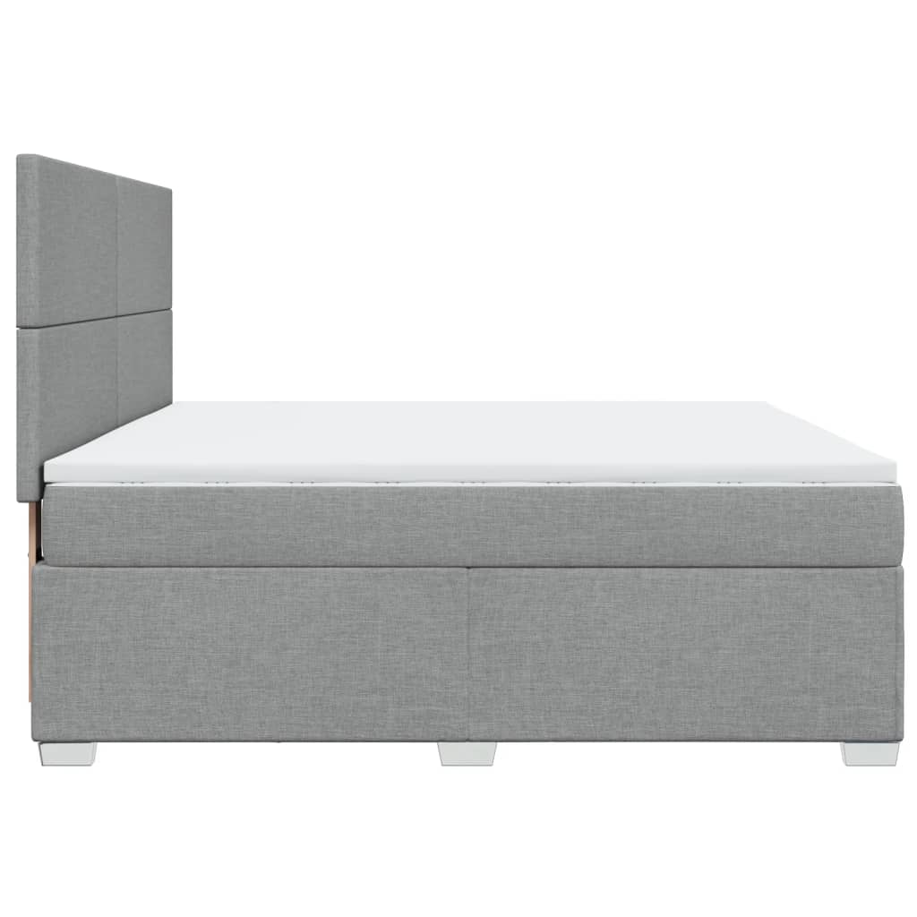 Boxspring met matras stof lichtgrijs 180x200 cm