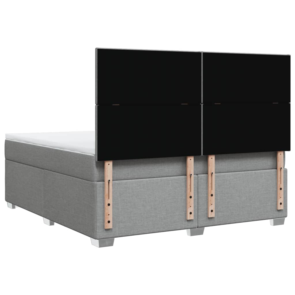 Boxspring met matras stof lichtgrijs 180x200 cm