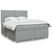 Boxspring met matras 180x200 cm lichtgrijs